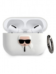 Karl Lagerfeld / Чехол для Airpods Pro Silicone case with ring Karl White