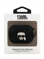 Karl Lagerfeld / Чехол для Airpods Pro Silicone case with ring Karl Black