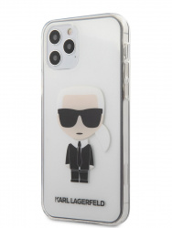 Karl Lagerfeld / Чехол для iPhone 12/12 Pro (6.1) PC/TPU Ikonik Karl Hard Transparent 