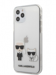 Karl Lagerfeld / Чехол для iPhone 12/12 Pro (6.1) PC/TPU Ikonik Karl & Choupette Hard Transp