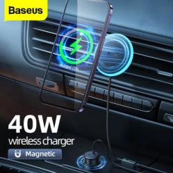 Автомобильное зарядное устройство Baseus CW01 Magnetic Wireless Charging Car Mount 40W